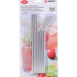 Alpina Koken & Tafelen>Rietjes chrome 8st+borstel