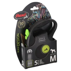 Flexi Hondenriem>Rollijn black dsgn tape M 5M groen