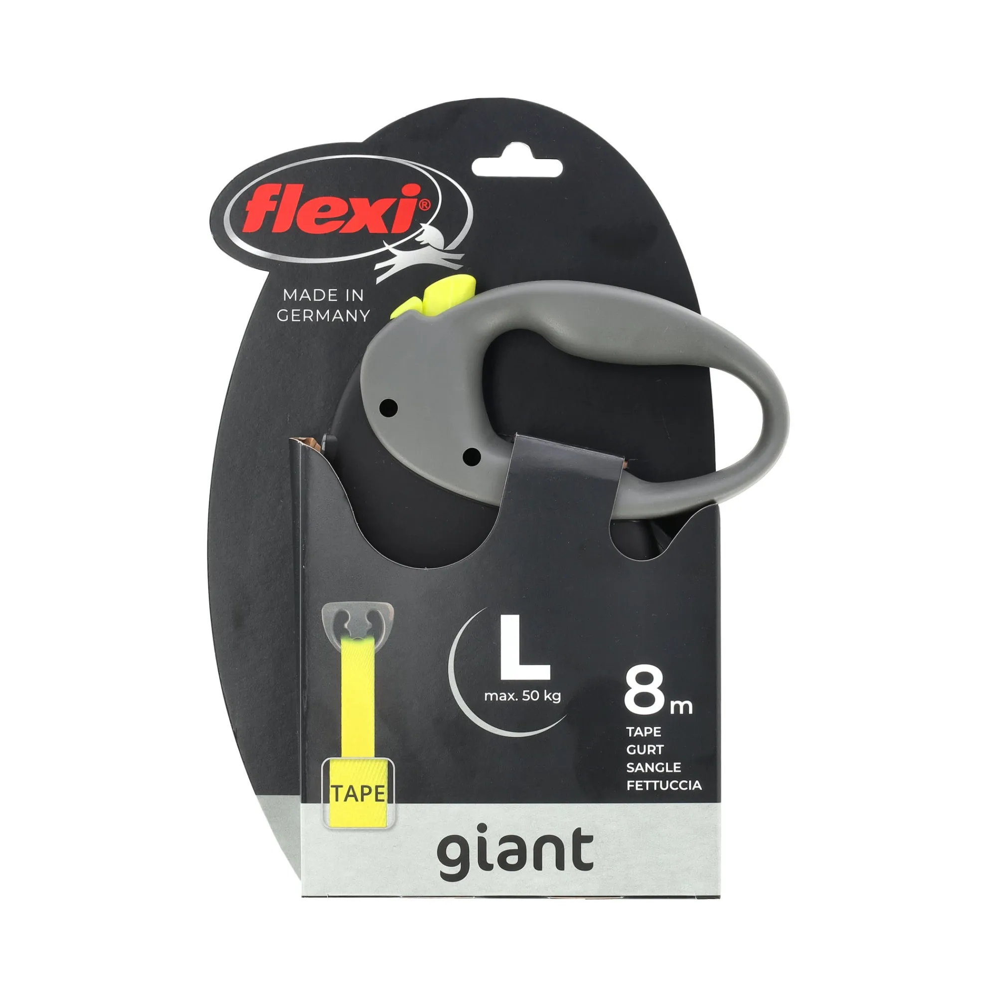 Flexi Hondenriem>Rollijn tape L 8m gigant neon
