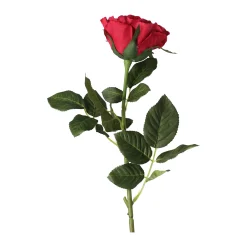 Kunstplanten En Kunstbloemen>Roos op steel rood 71 cm