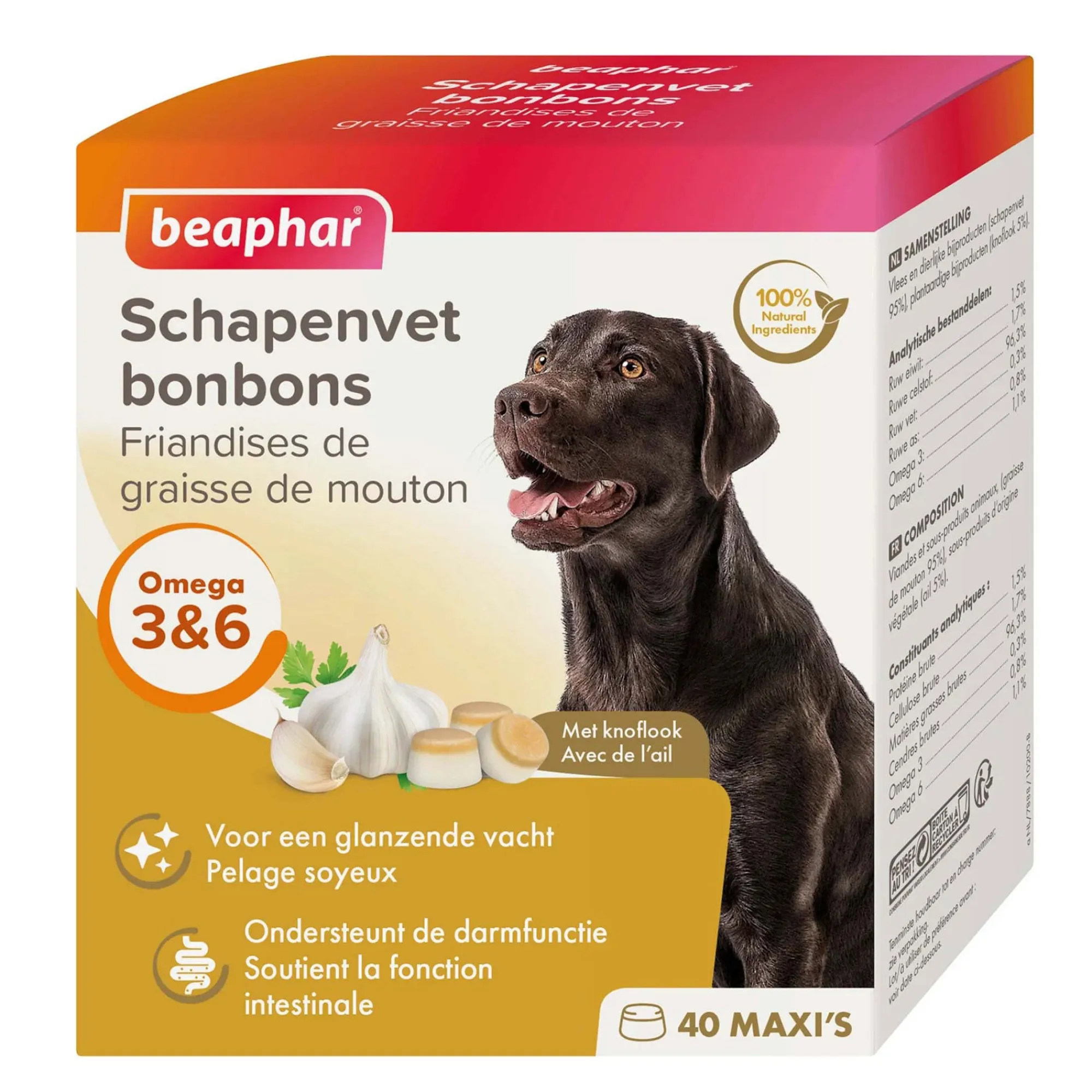 Beaphar Hondensnacks>Schapenvet bonbons knoflook