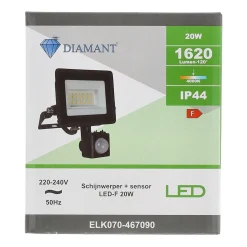 Diamant Bouwlampen>Schijnwerper met sensor LED-F 20W