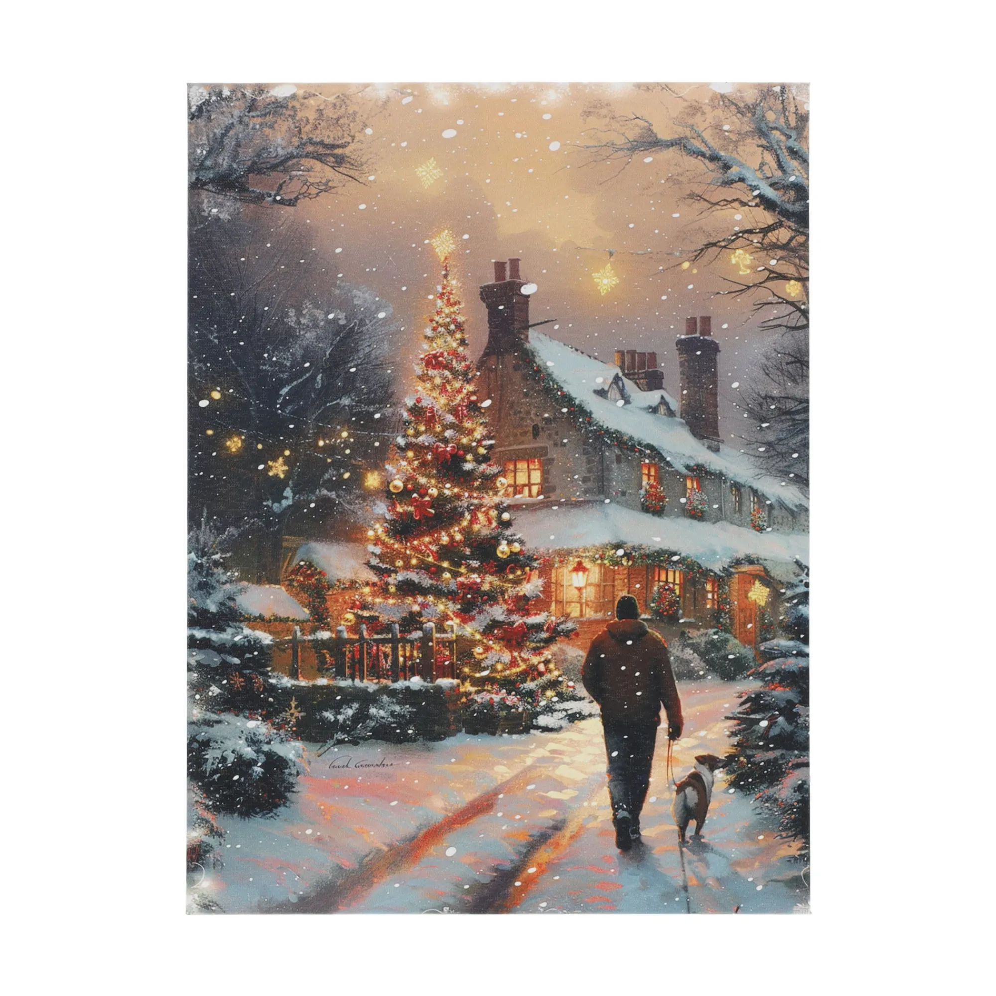 O'malley Kerstdecoratie>Schilderij Kerstboom LED 30 x 40 cm