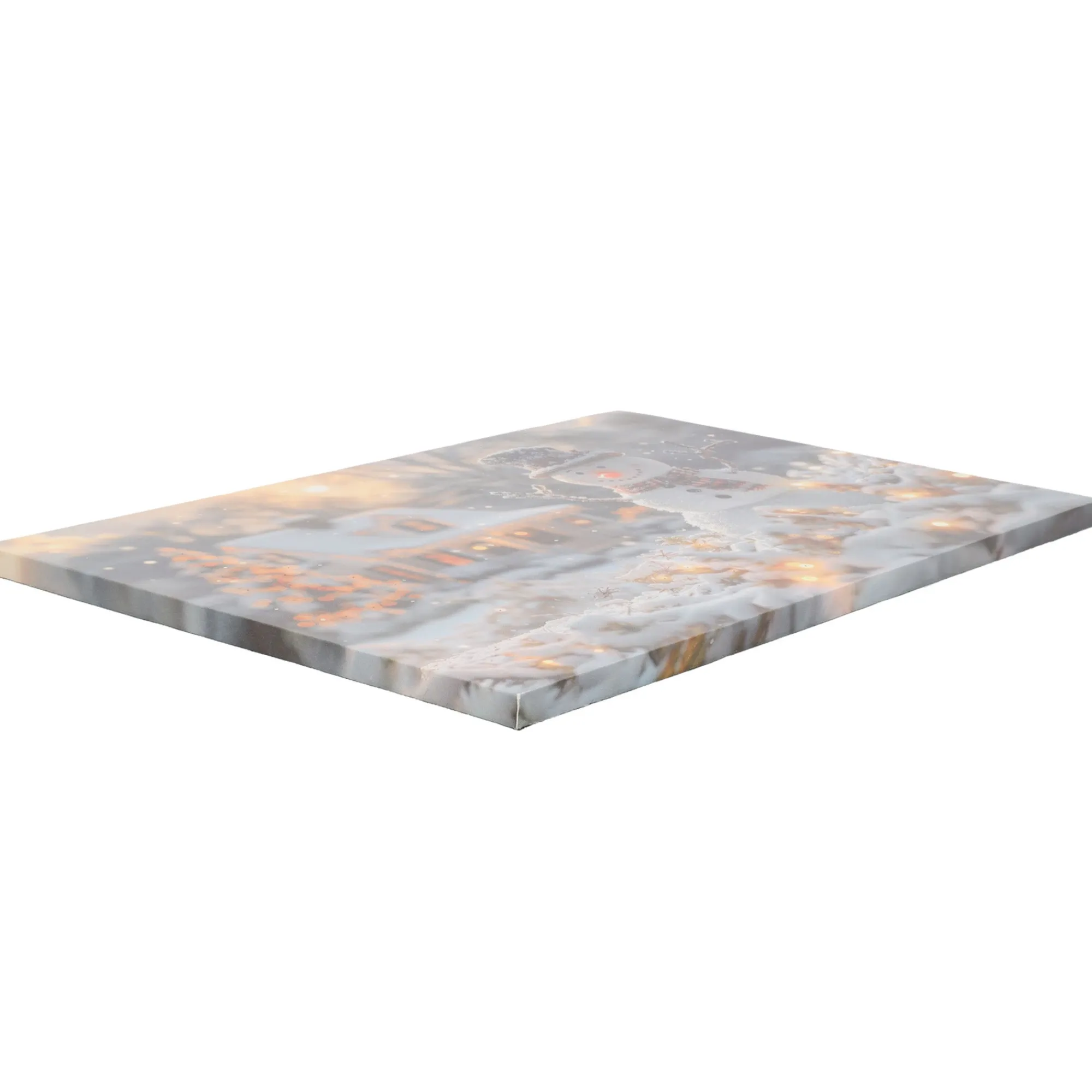 O'malley Kerstdecoratie>Schilderij LED sneeuwman 60 x 40 cm