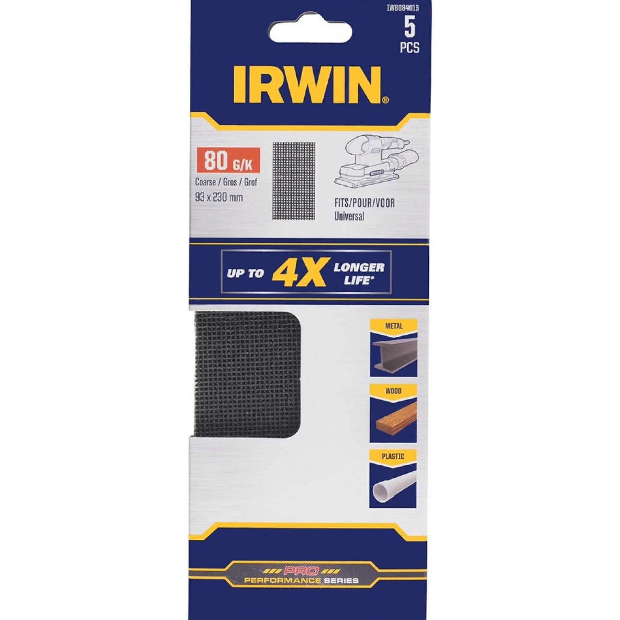 Irwin Toebehoren Elektrisch Gereedschap>Schuurgaas 230 x 93 mm K80 5st.