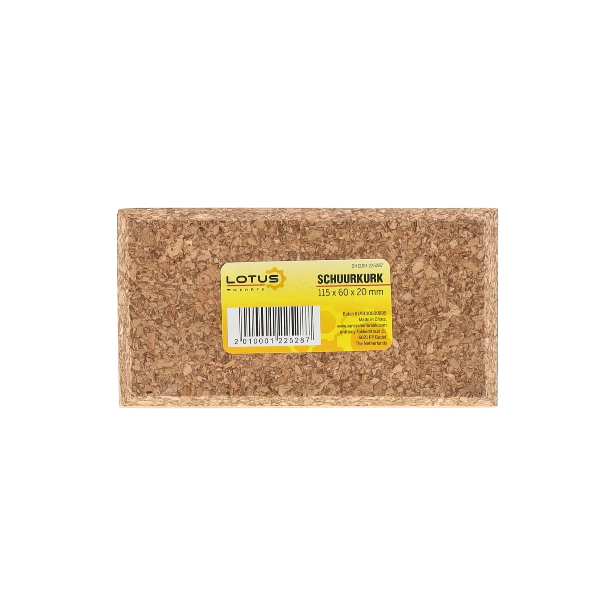 Lotus Verfspullen>Schuurkurk 115 x 60 x 20 mm