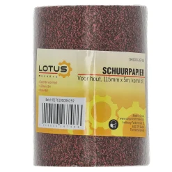 Lotus Verfspullen>Schuurpapier rol hout 115 mm x 5m x K60
