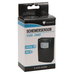 Diamant Buitenverlichting|Buitenverlichting>Sensor schemer ST200 Zwart