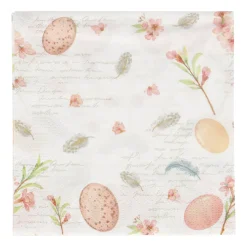 Duni Pasen|Koken & Tafelen>Servet 33x33cm eggs & feathers 20st