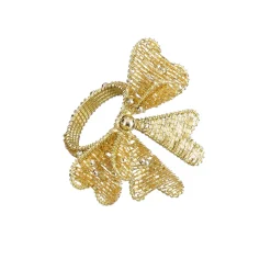 Mica Decorations Kerstdecoratie>Servetring strik goud 8x7x6cm