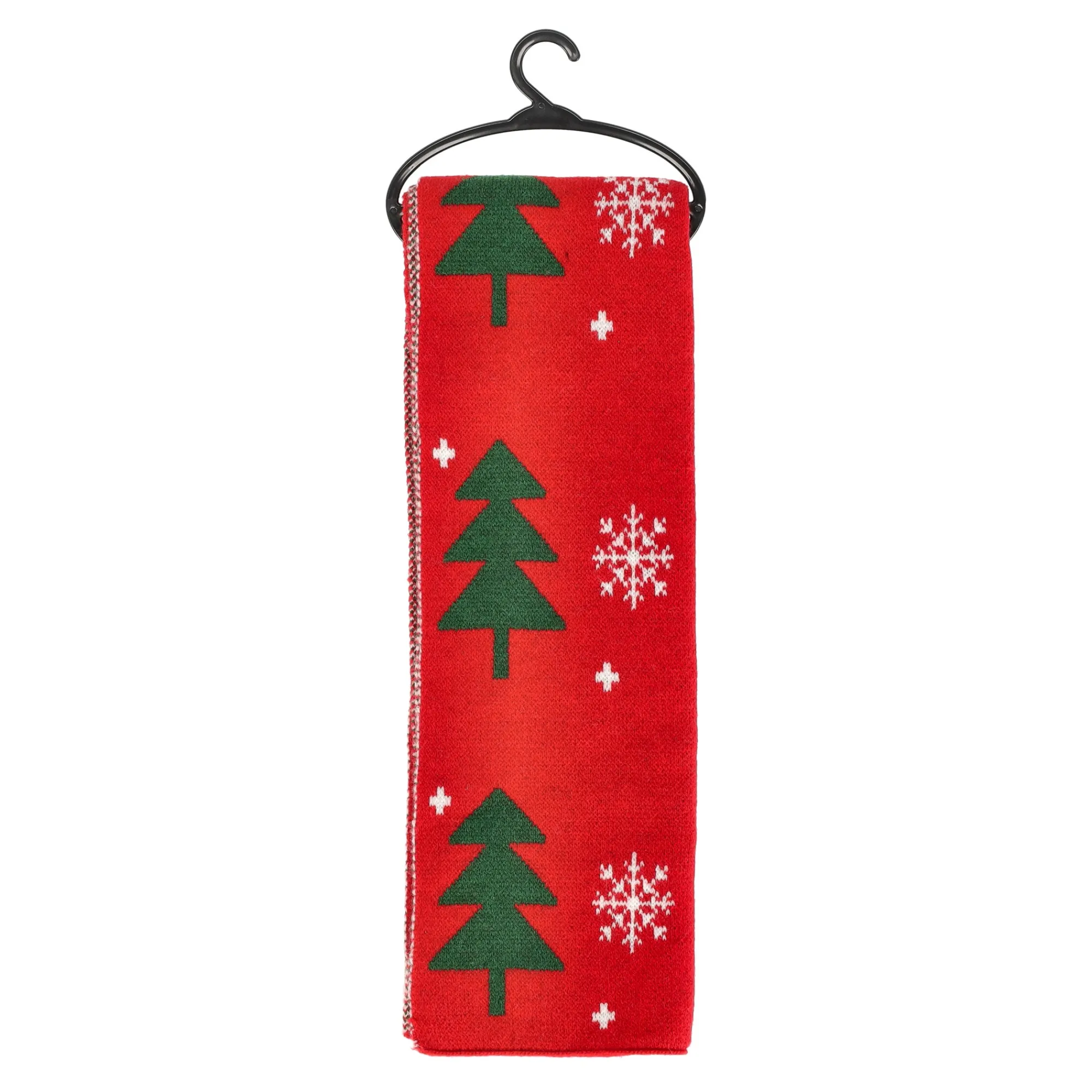 Kerstkleding>Sjaal kerstbomen rood