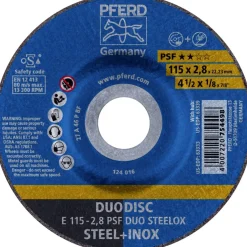 Pferd Toebehoren Elektrisch Gereedschap>Slijpschijf E115-2,8 PSF staal+RVS