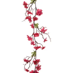 Everlands Kunstplanten En Kunstbloemen>Slinger bloesem rood 187 cm