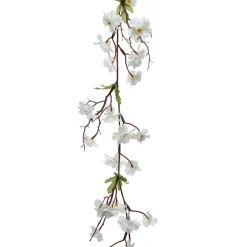 Everlands Kunstplanten En Kunstbloemen>Slinger bloesem wit 187 cm