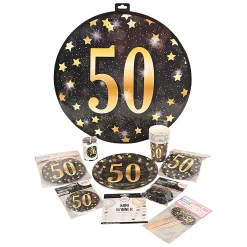 Van Cranenbroek Verjaardagsslingers>Slinger goud zilver zwart 50 jaar