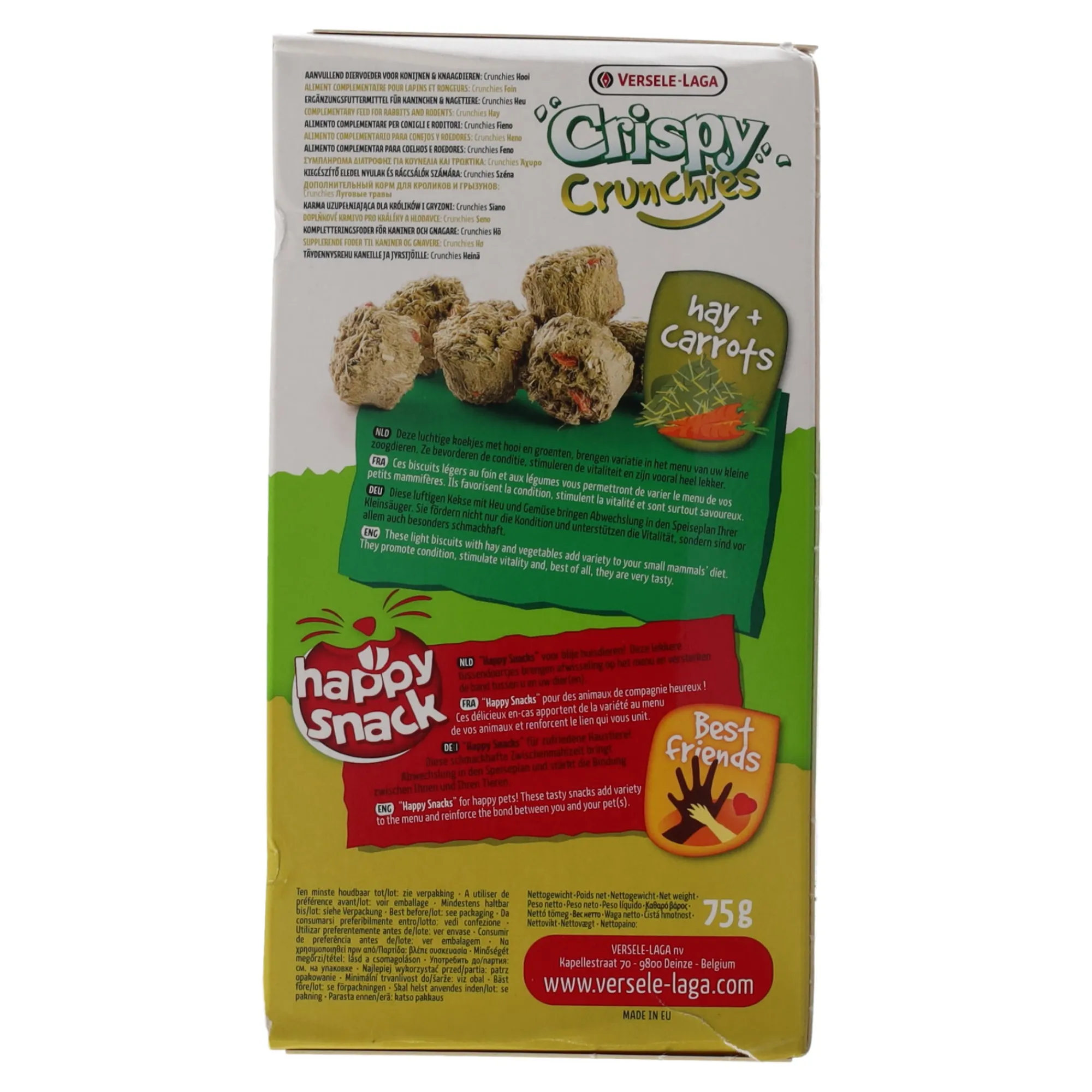 Versele Laga Knaagdieren Snacks>Snack crispy crunchies hooi 75 gr