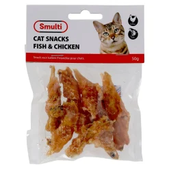 Smulti Kattensnoepjes>Snack kat vis+kip 50G