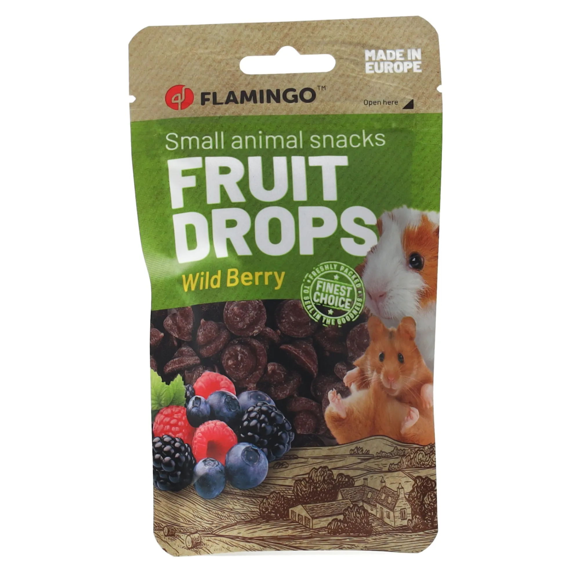 Flamingo Knaagdieren Snacks>Snack knaagdier drop bosvrucht 75g