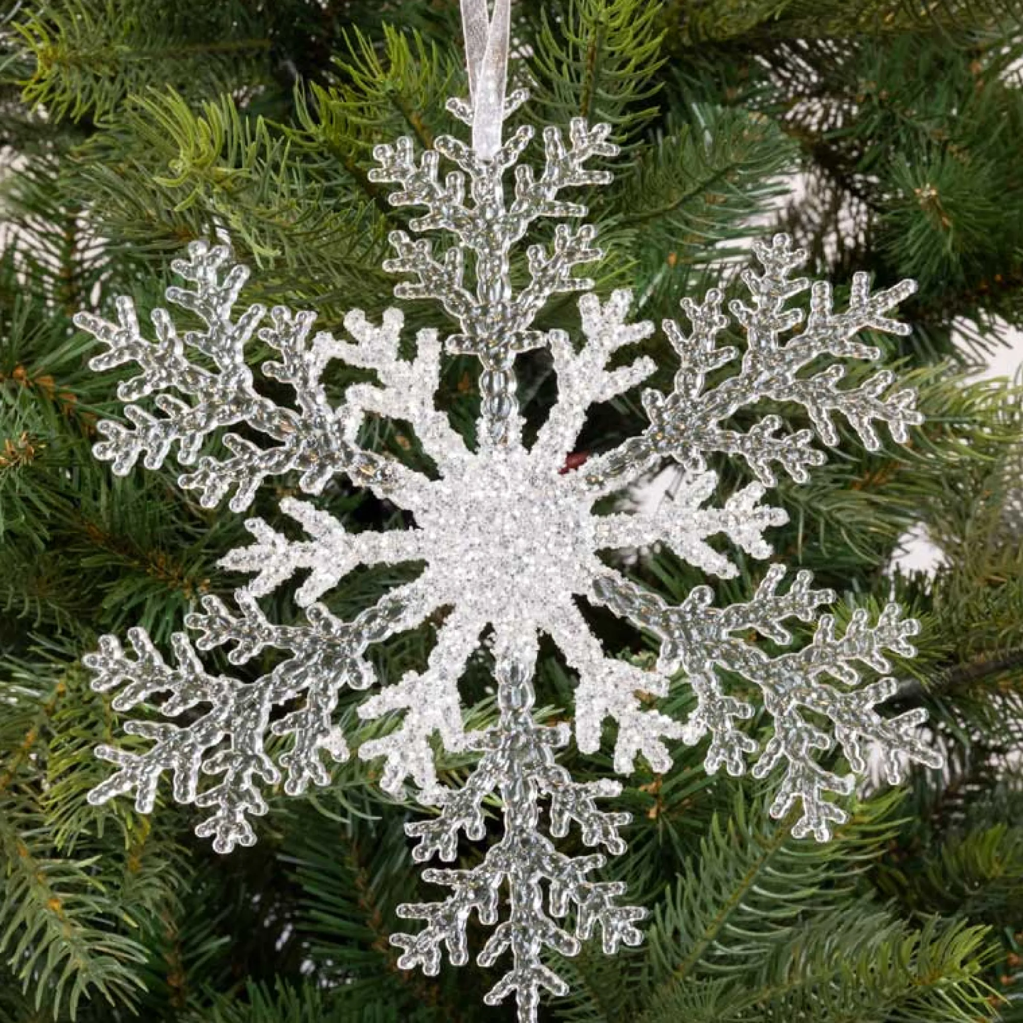 Decoris Kerstdecoratie>Sneeuwvlok glitter 21 cm