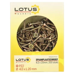 Lotus Bouw>Spaanplaatschroef 4,0 x 20 mm 200st
