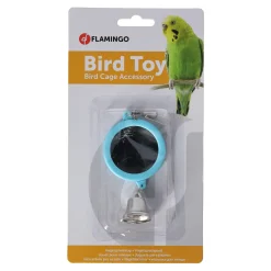 Flamingo Vogelspeelgoed>Spiegel rond + bel parkiet