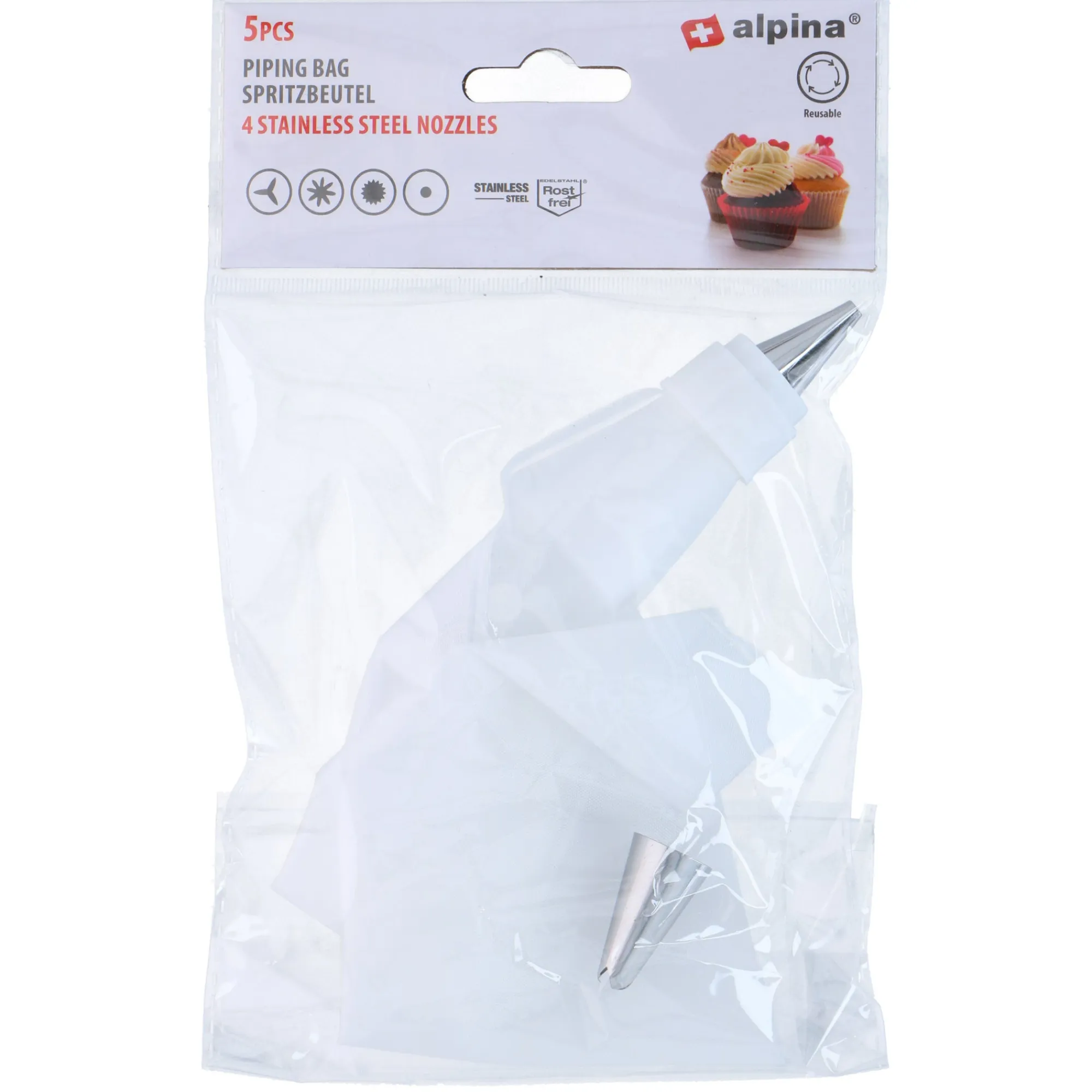 Alpina Koken & Tafelen>Spuitzak+nozzle 5-delig