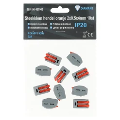 Diamant Installatiemateriaal>Steekklem hendel oranje 2x0.5x4mm 10st