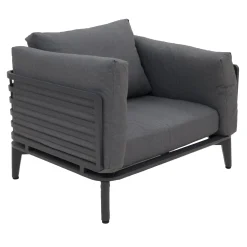 Bois le Duc Loungesets>Stoel Pereto antraciet met kussens