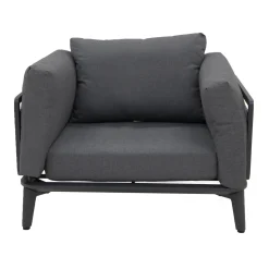 Bois le Duc Loungesets>Stoel Pereto antraciet met kussens