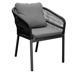 Bois le Duc Tuinstoelen>Stoel Stapel Barzio antraciet met kussen