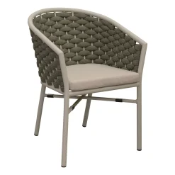 Bois le Duc Tuinstoelen>Stoel Stapel Serina milky grey met kussen