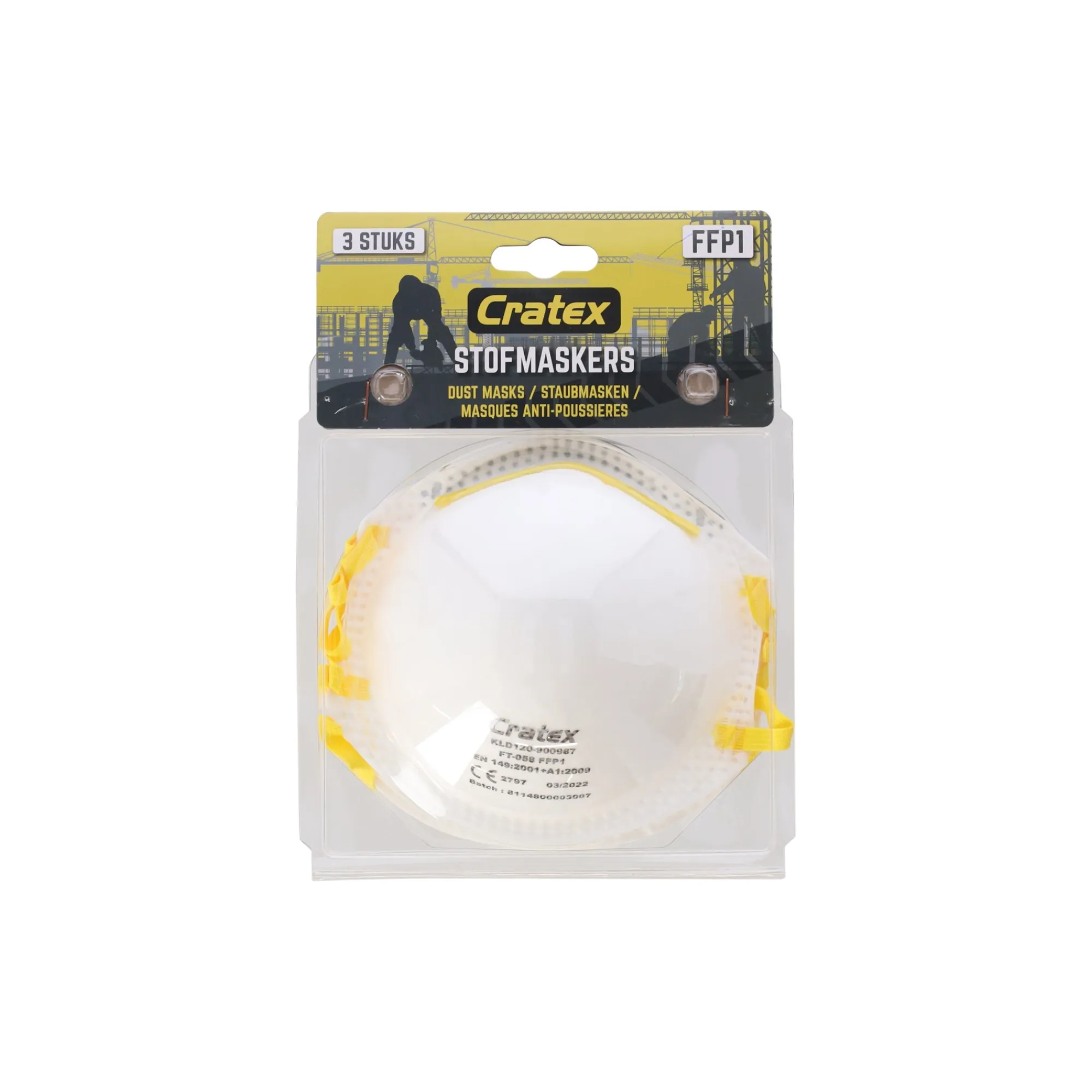 Cratex Pbm>Stofmasker FFP1 3 Pak