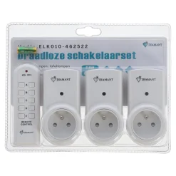 Diamant Schakelmateriaal>Stopcontact met afstandsbediening 4-delig BE