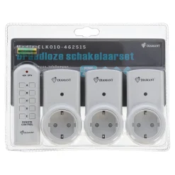 Diamant Schakelmateriaal>Stopcontact met afstandsbediening 4-delig NL