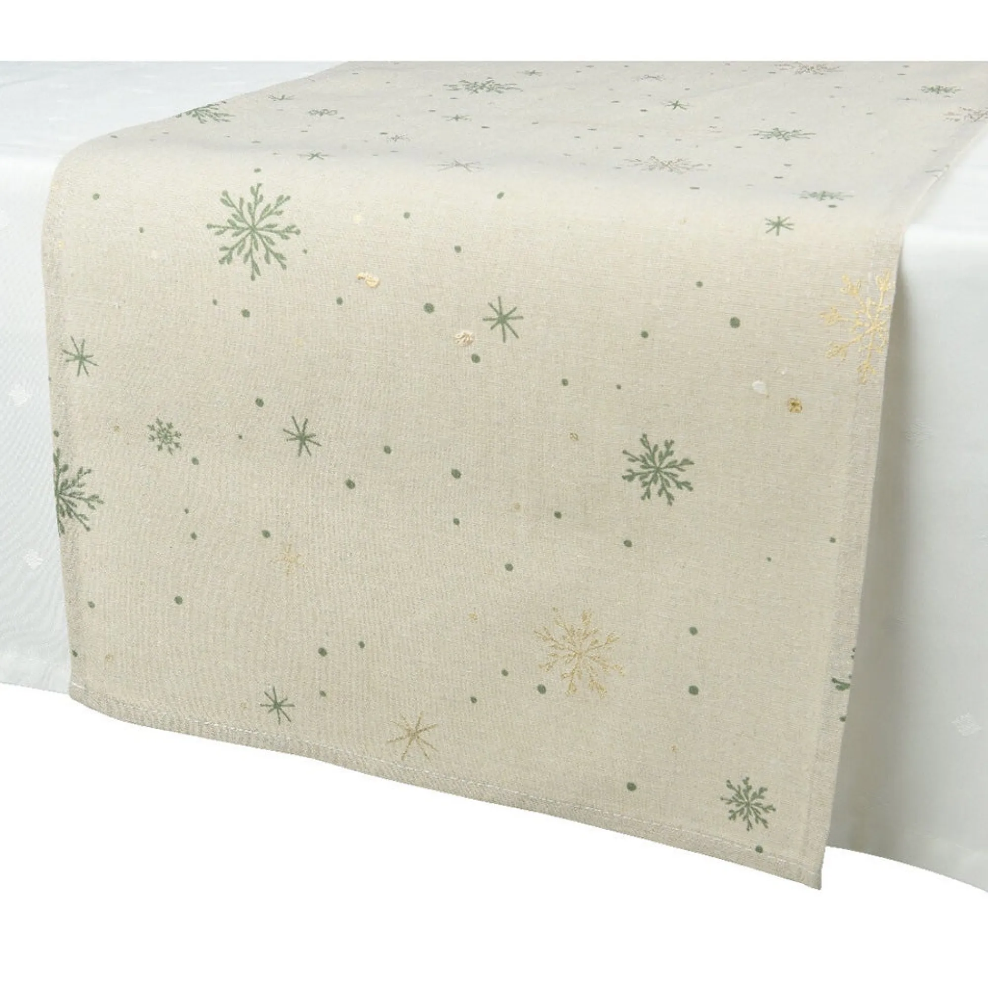Decoris Kerstdecoratie>Tafelloper 140 x 40 cm naturel