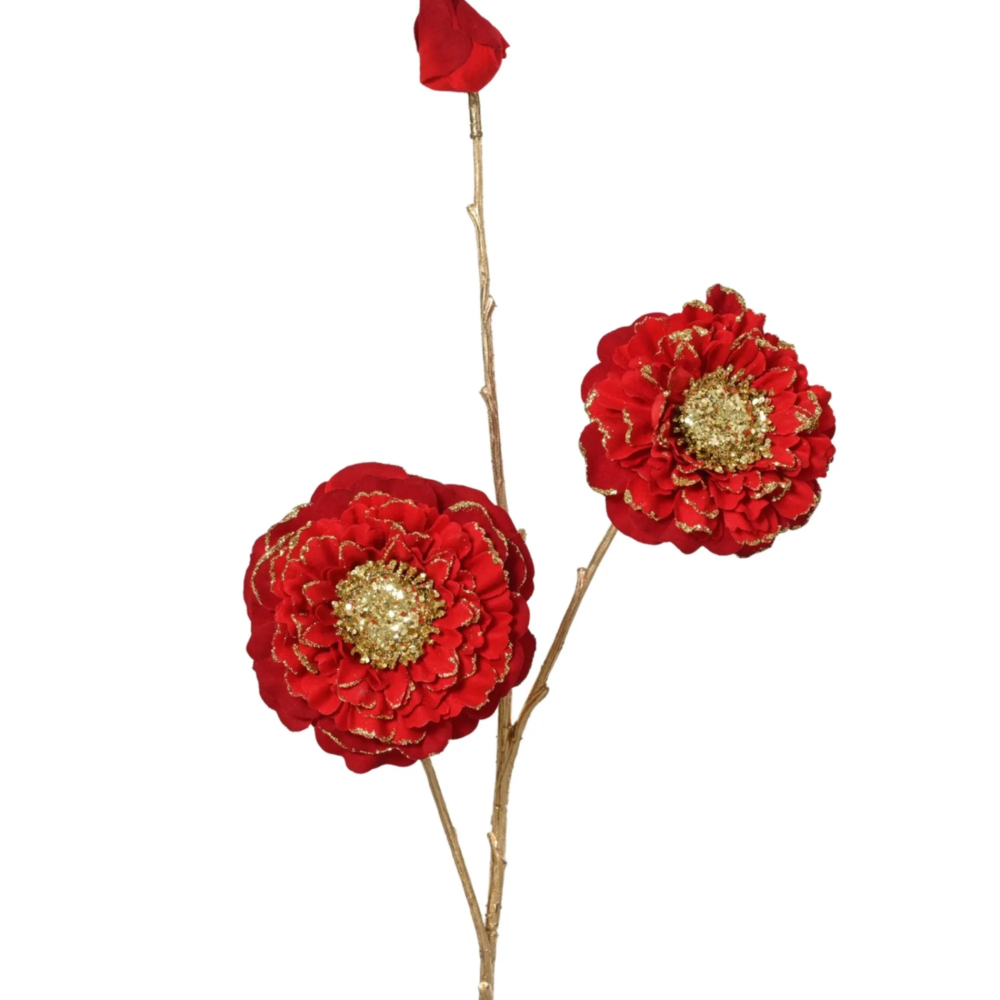 Decoris Kerstdecoratie>Tak bloem rood 74 cm