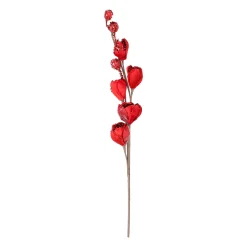 Kerstdecoratie|Kunstplanten En Kunstbloemen>Tak Magnolia 89cm winter lux rood