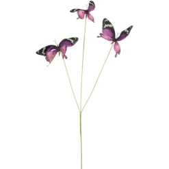 Mica Decorations Kunstplanten En Kunstbloemen>Tak vlinder paars 75 cm