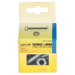 Lotus Bouw>Tapbout met moer M8 x 50 mm 4st.