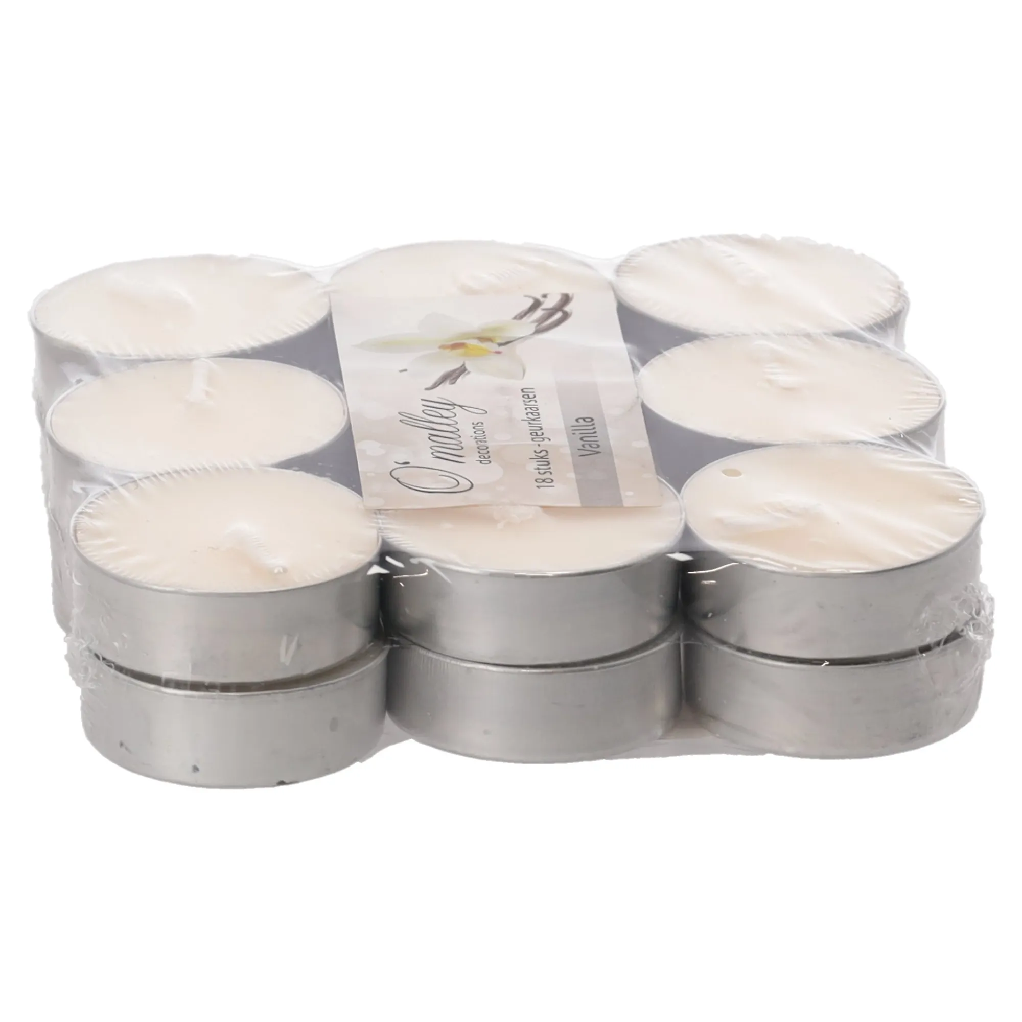 O'malley Kaarsen>Theelicht geur vanille 18 stuks