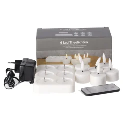O'malley Kaarsen>Theelicht LED 6 stuks - warm wit - oplaadbaar