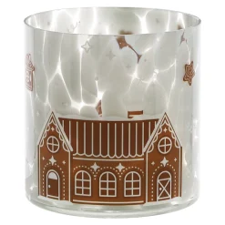 Kerstdecoratie>Theelichthouder gingerbread-huis
