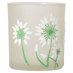 O'malley Kaarsen>Theelichthouder glas bloem wit 8 cm