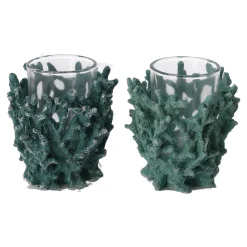 Natural Collections Kaarsen>Theelichthouder koraal 8 cm blauw