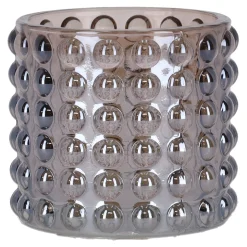 Natural Collections Kaarsen>Theelichthouder van bruin glas 7 x 7 x 6 cm 3 assorti