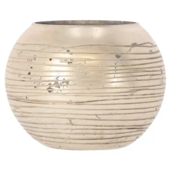 Natural Collections Kaarsen>Theelichthouder van glas, zilver, 10 cm 2 assorti