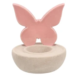 Van Cranenbroek Pasen>Theelichthouder vlinder roze 12cm