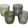 Boltze home Kaarsen>Theelichtouder 8 cm 4st. groen