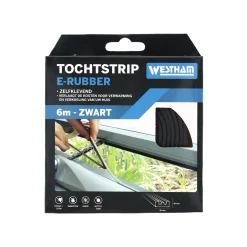 Westham Woondecoratie>Tochtstrip E rubber 6 m zwart
