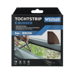 Westham Woondecoratie>Tochtstrip E-rubber 6 m bruin
